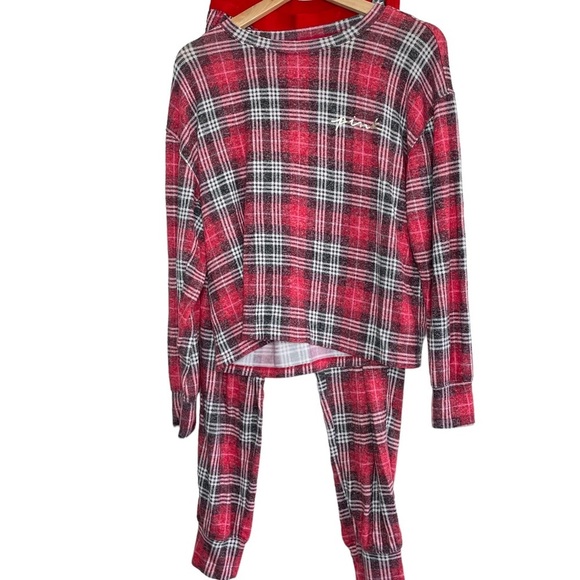 Christmas VS PINK red plaid pajamas with rose gold spell out logo size small - Picture 14 of 14
